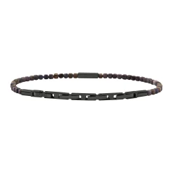 PRIAM-GUN COLORED STEEL AND SAPPHIRE ROOT BRACELET