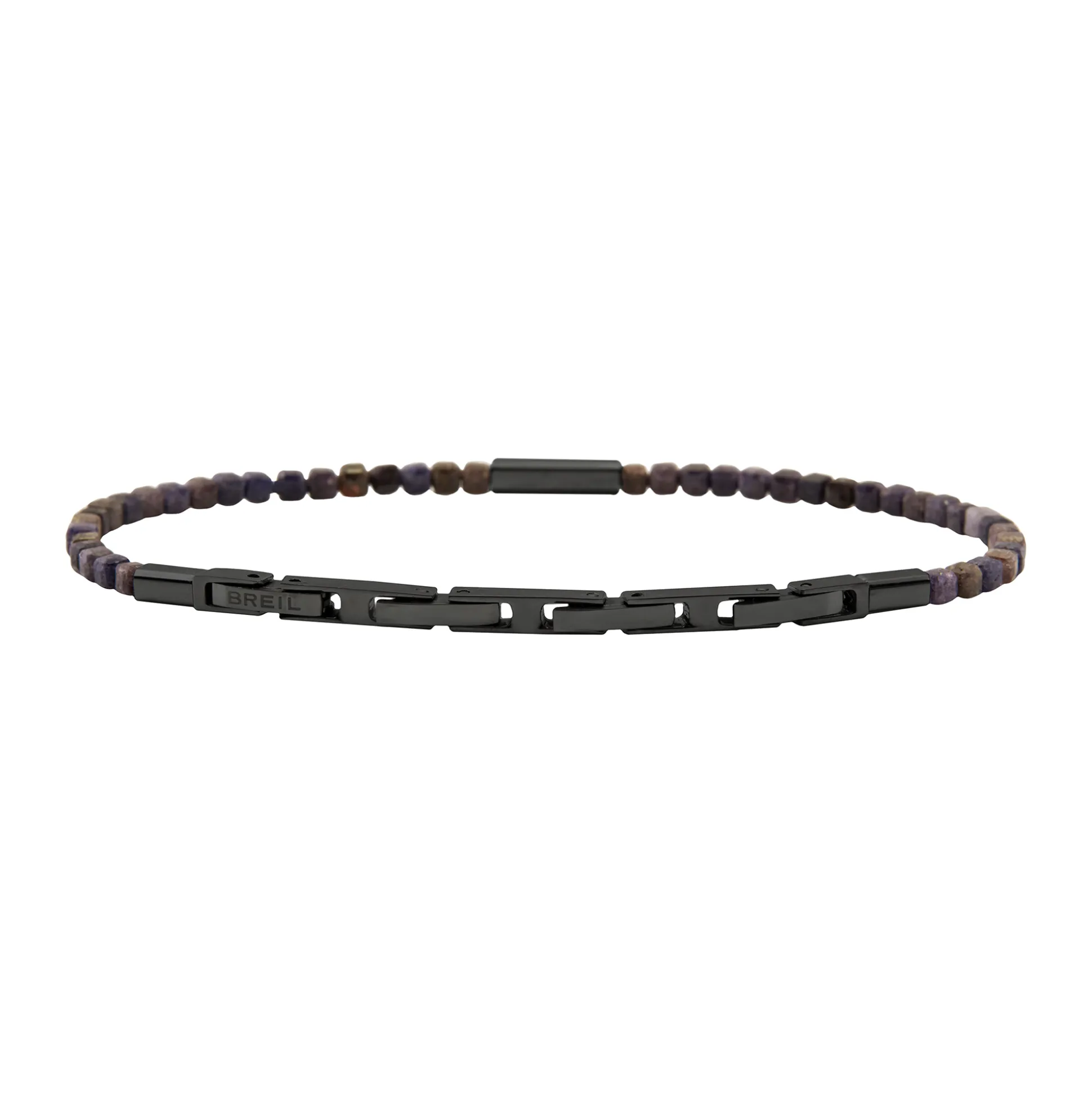 PRIAM-GUN COLORED STEEL AND SAPPHIRE ROOT BRACELET