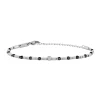 PRIAM-STAINLESS STEEL AND BLACK SPINEL BRACELET