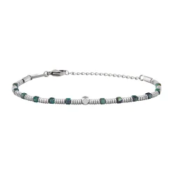 PRIAM-STAINLESS STEEL AND EMERALD ROOT BRACELET