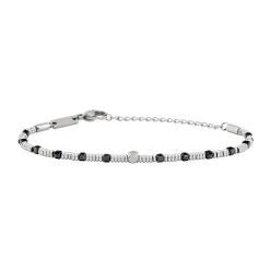 PRIAM-STAINLESS STEEL AND BLACK SPINEL BRACELET