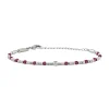 PRIAM-STAINLESS STEEL AND RUBY ROOT BRACELET