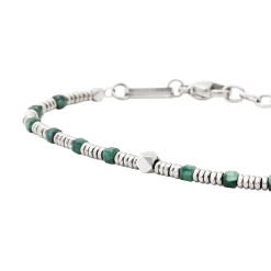 PRIAM-STAINLESS STEEL AND EMERALD ROOT BRACELET