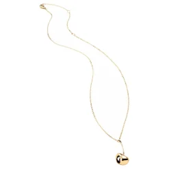 RED-IP YELLOW GOLD POLISH STAINLESS STEEL SMALL PENDANT WITH SYNTHETIC RUBY