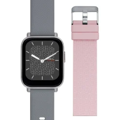 SBT-1-SMARTWATCH WITH DOUBLE STRAP AND SILVER CASE