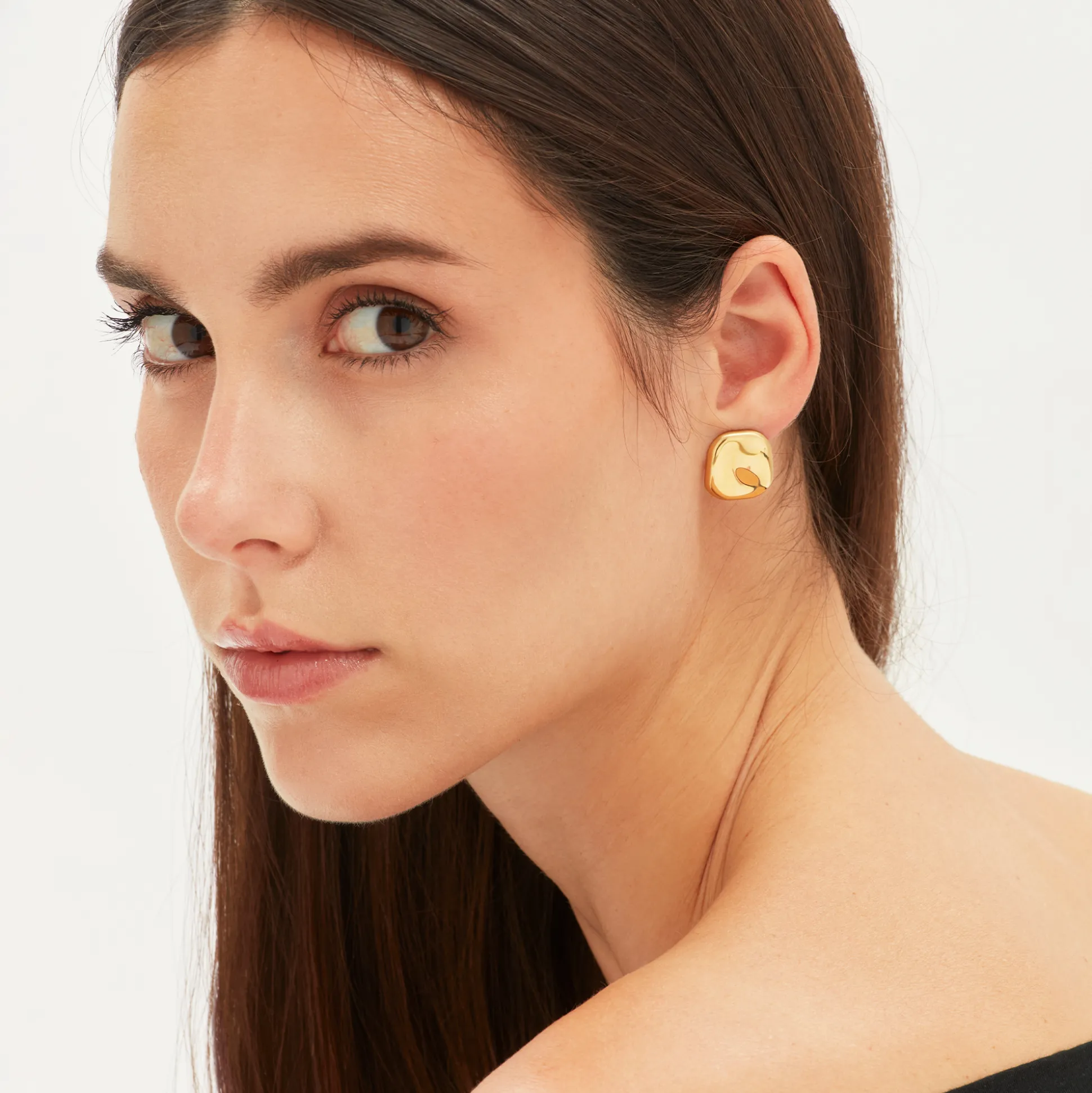 SCULPTURE-SCULPTURE IP GOLD EARRINGS