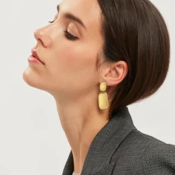 SCULPTURE-SCULPTURE IP GOLD EARRINGS