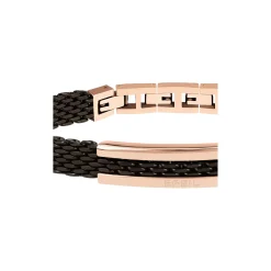 SNAP-BRACELET IN IP GUN MESH WITH IP ROSE ELEMENT