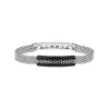 SNAP-BRACELET IN SS MESH WITH IP BLACK ELEMENT