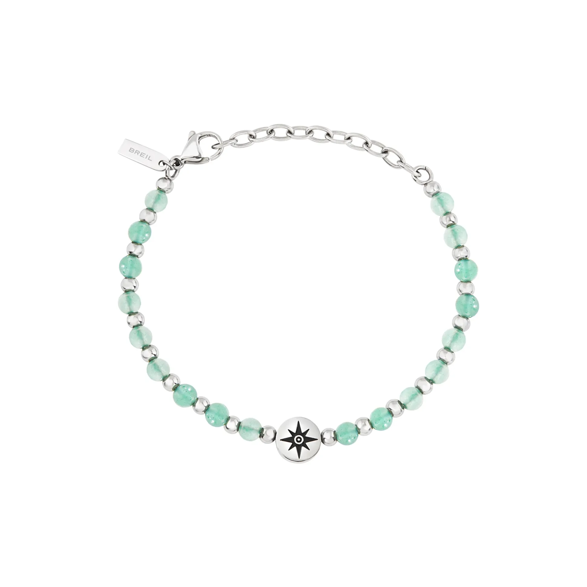 SOUNDWAVE-STEEL AND AVENTURINE BRACELET