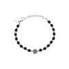 SOUNDWAVE-STEEL AND BLACK ONYX BRACELET
