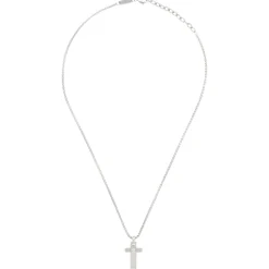 TAG AND CROSS-STAINLESS STEEL NECKLACE WITH PENDANT