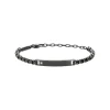 TAG AND CROSS-STAINLESS STEEL BRACELET WITH CUBIC ZIRCONIA