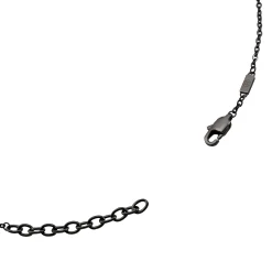 TAG AND CROSS-STAINLESS STEEL NECKLACE WITH PENDANT - GUN COLORED
