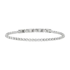 TENNIS-TENNIS BRACELET IN STEEL AND CUBIC ZIRCONIA