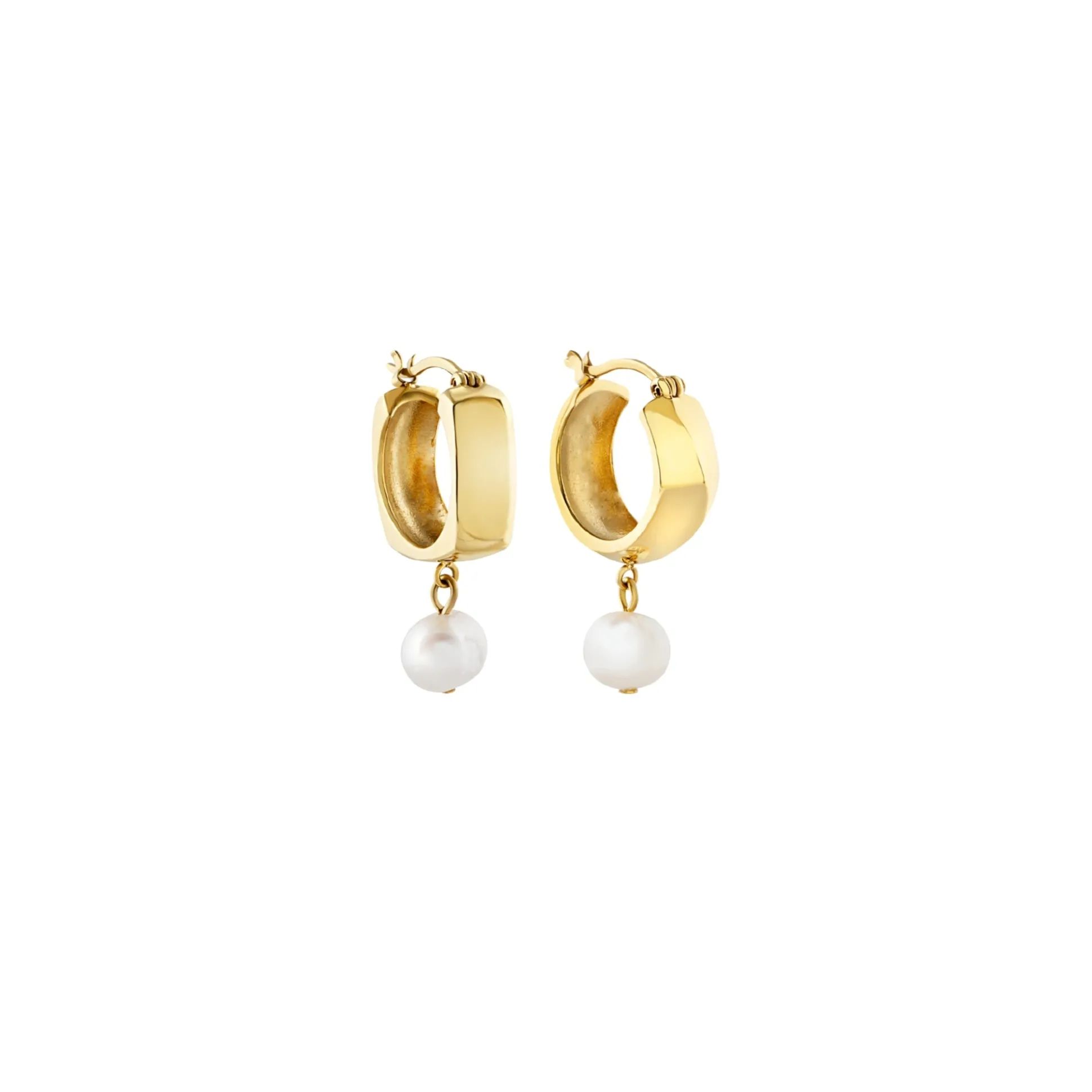 TETRA-IP GOLD STEEL EARRINGS