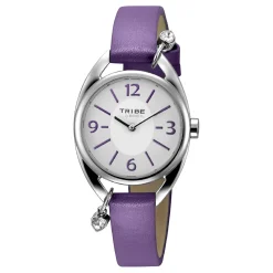 TRAP-VIOLETTE UHR MIT LEDERARMBAND