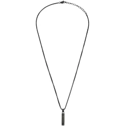 URBANCORE-STAINLESS STEEL NECKLACE WITH PENDANT - BLACK COLORED