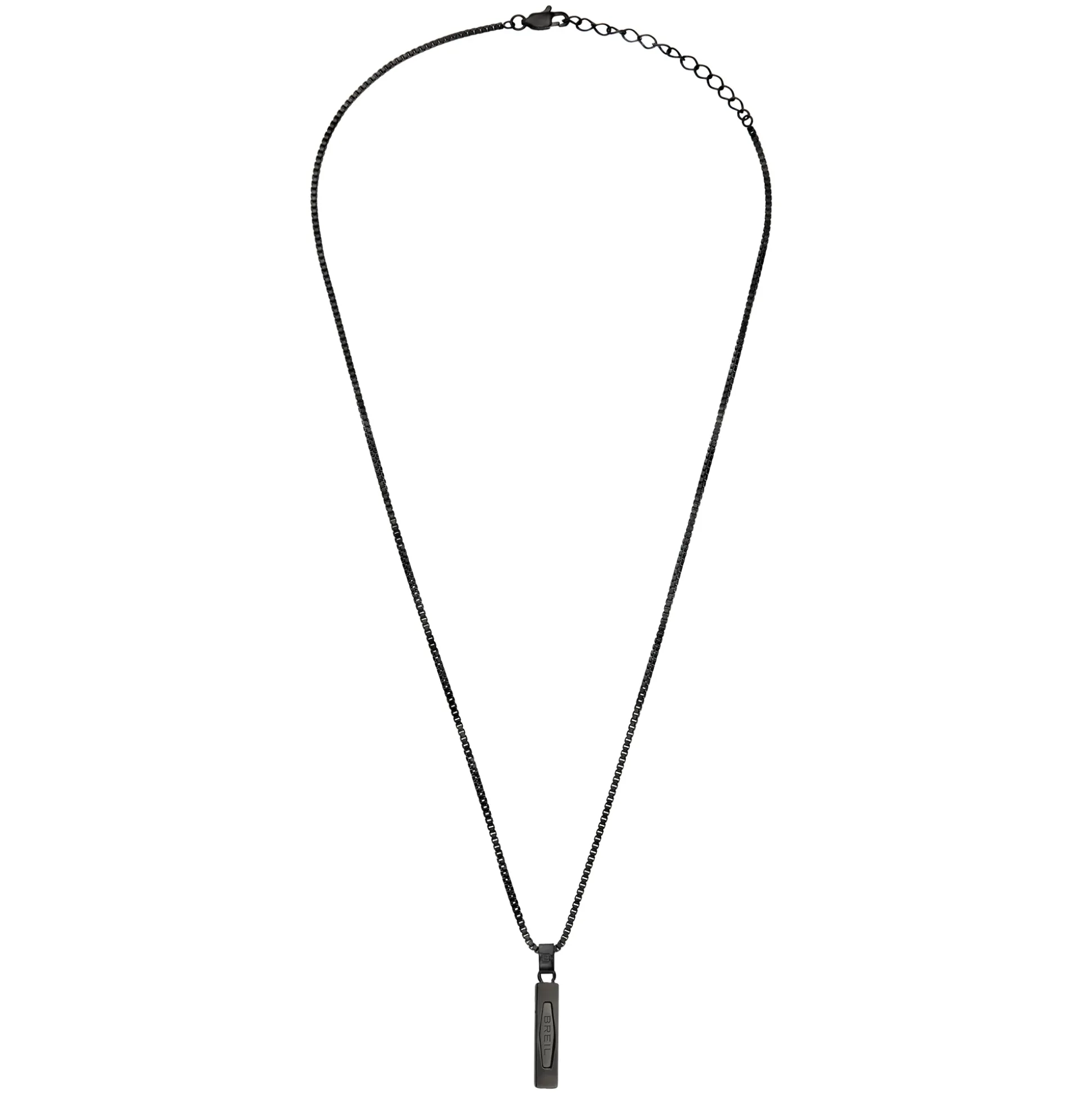 URBANCORE-STAINLESS STEEL NECKLACE WITH PENDANT - BLACK COLORED