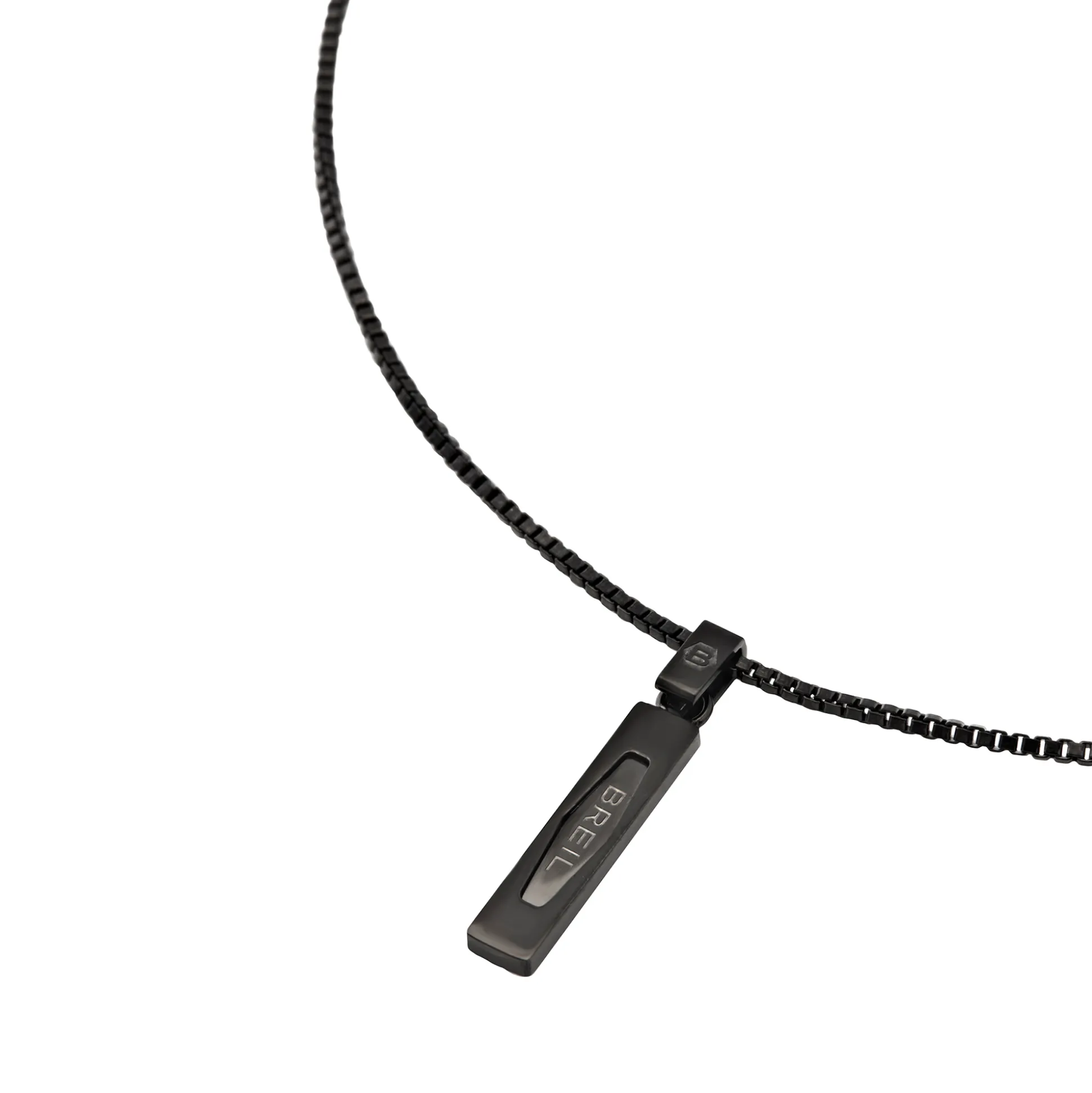 URBANCORE-STAINLESS STEEL NECKLACE WITH PENDANT - BLACK COLORED