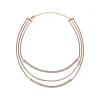 WRAP-MULTI-TURN POLISHED STEEL IP ROSE NECKLACE