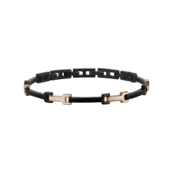Y-IP ROSE AND IP BLACK STEEL BRACELET