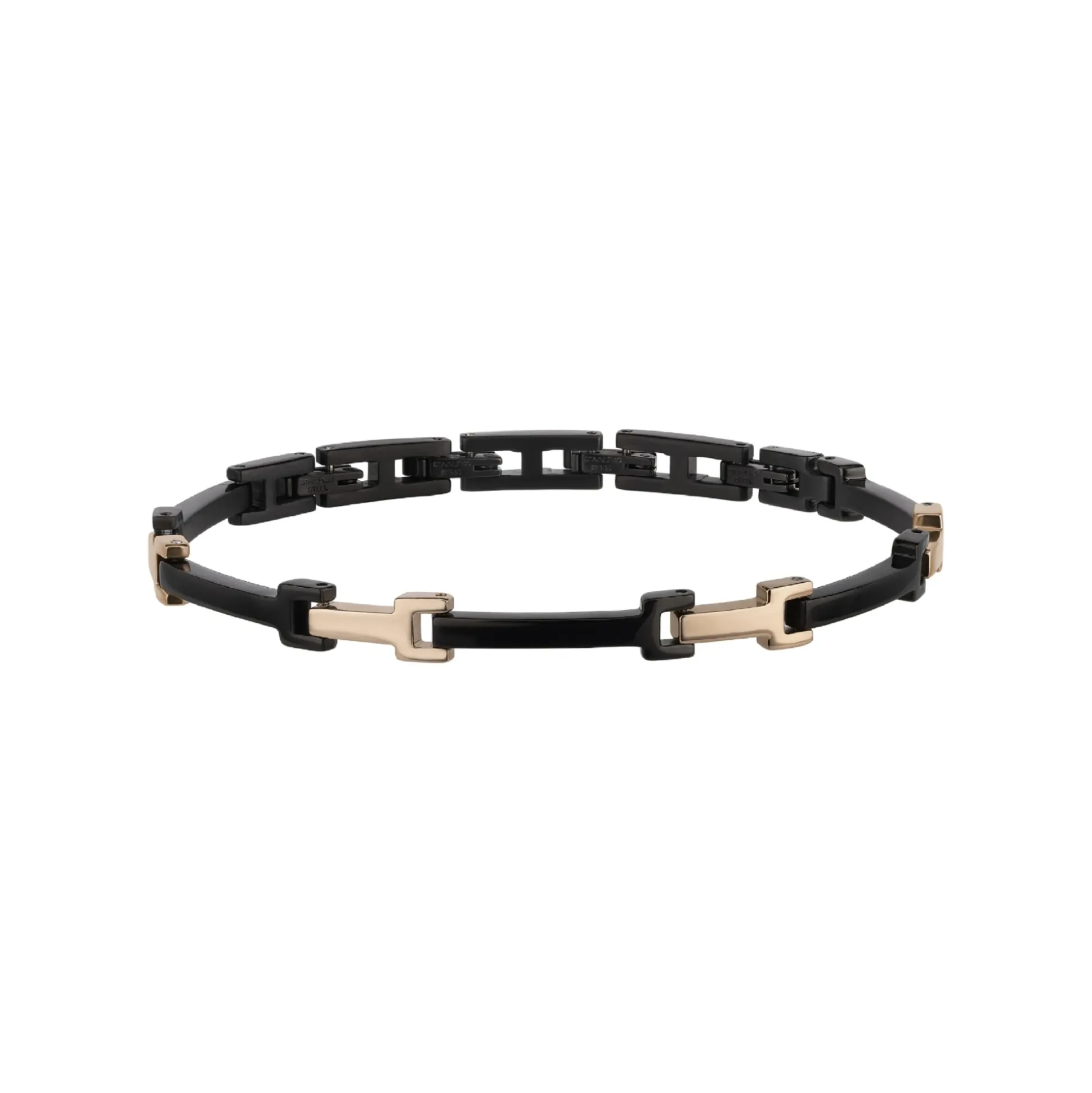 Y-IP ROSE AND IP BLACK STEEL BRACELET