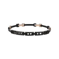 Y-IP ROSE AND IP BLACK STEEL BRACELET